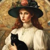 Cat And Victorian Girl Art Diamond Painting