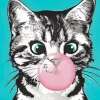 Cat Blowing Bubble Gum Diamond Painting