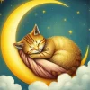 Cat In The Moon Diamond Painting