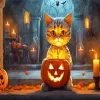 Cat Pumpkin Diamond Painting