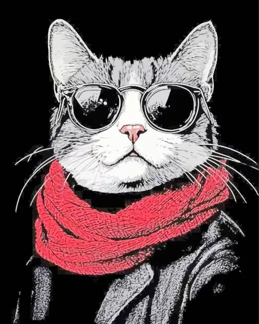 cat wearing black sunglasses Diamond Paintings Cat Wearing Black Sunglasses Diamond Painting