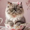 Cat Wearing Pink Bow Diamond Painting