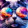 Cat With Galaxy Glasses Diamond Painting