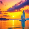 Catamaran At Sunset Diamond Painting