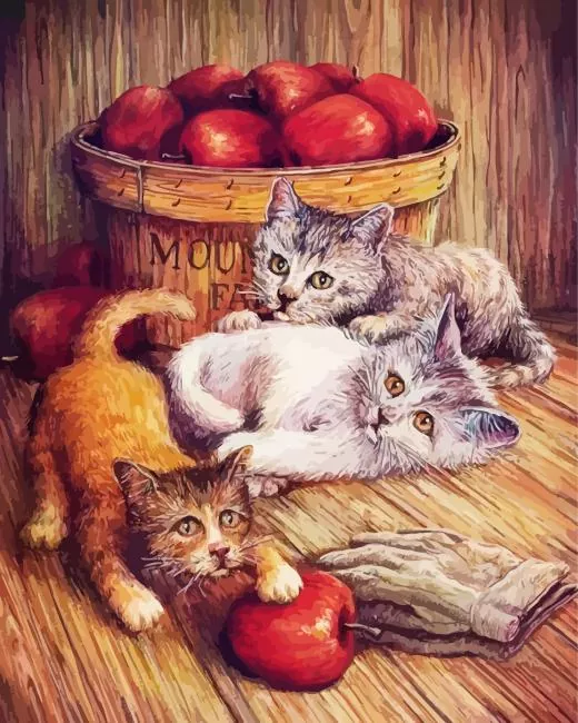 cats and apples Diamond Dotz Cats And Apples Diamond Painting