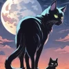 Cats And Moon Diamond Painting