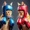 Cats Boxing Diamond Painting