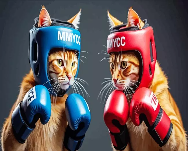 cats boxing Diamond Dotz Cats Boxing Diamond Painting