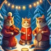 Cats Playing Instruments Diamond Painting