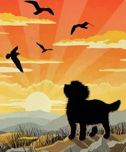 Cavachon Silhouette Diamond Painting