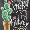 Chalk Cactus Quote Diamond Painting