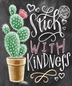 Chalk Cactus Quote Diamond Painting