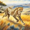Cheetah Running Art Diamond Painting