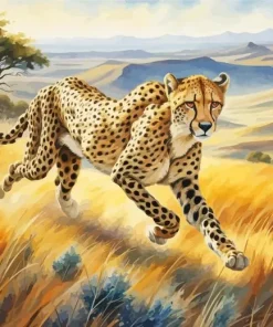 Cheetah Running Art Diamond Painting