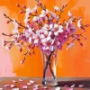 Cherry Blossom Bouquet In Glass Diamond Painting