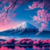Cherry Blossom Mount Fuji Diamond Painting