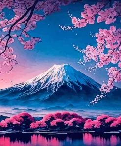 Cherry Blossom Mount Fuji Diamond Painting