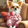 Chihuahua Drinking Coffee Diamond Painting
