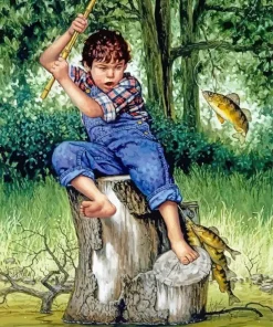 Child Fishing Diamond Painting