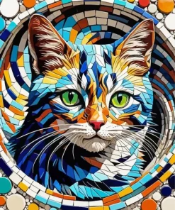 Colorful Cat Mosaic Diamond Painting