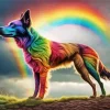 Cool Rainbow Dog Diamond Painting