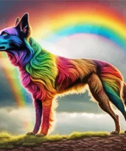 Cool Rainbow Dog Diamond Painting