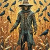 Cool Scarecrow With Crows Art Diamond Painting
