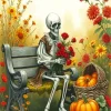 Cool Skeleton Holding Roses Diamond Painting