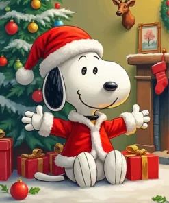 Cool Snoopy Christmas Art Diamond Painting