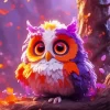 Cute Small Owl With Big Eyes Diamond Painting