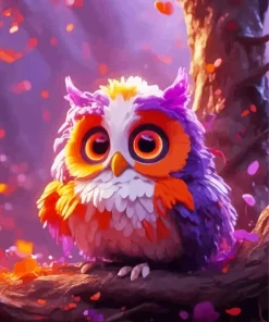 Cute Small Owl With Big Eyes Diamond Painting