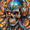 Fire Skull Octopus Skull Diamond Painting