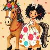 Floral Horse And Girl Diamond Painting