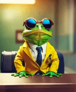 Frog With Glasses Diamond Painting