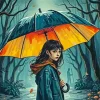 Girl With Umbrella Diamond Painting
