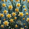 Glass Daffodil Flowers Diamond Painting