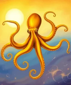 Golden Octopus Diamond Painting