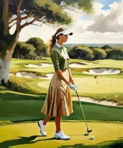 Golfer Lady Diamond Painting