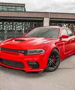Red Charger Scat Pack Sport Car Diamond Painting