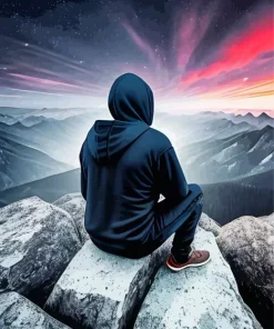 Sad Lonely Man Diamond Painting