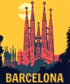 Sagrada Familia Retro Diamond Painting