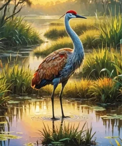 Sandhill Crane Art Diamond Painting