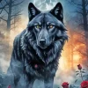 Scary Black Wolf Art Diamond Painting