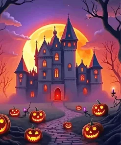 Scary Pumpkins Art Diamond Painting