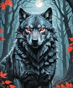 Scary Wolf Art Diamond Painting