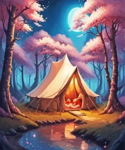 Scenery Cherry Blossom Diamond Painting