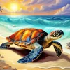 Sea Turtle Beach Art Diamond Painting