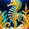 Seahorse Collage Art Diamond Painting