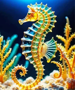 Seahorse Collage Art Diamond Painting