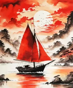 Seascape Sailboat Diamond Painting